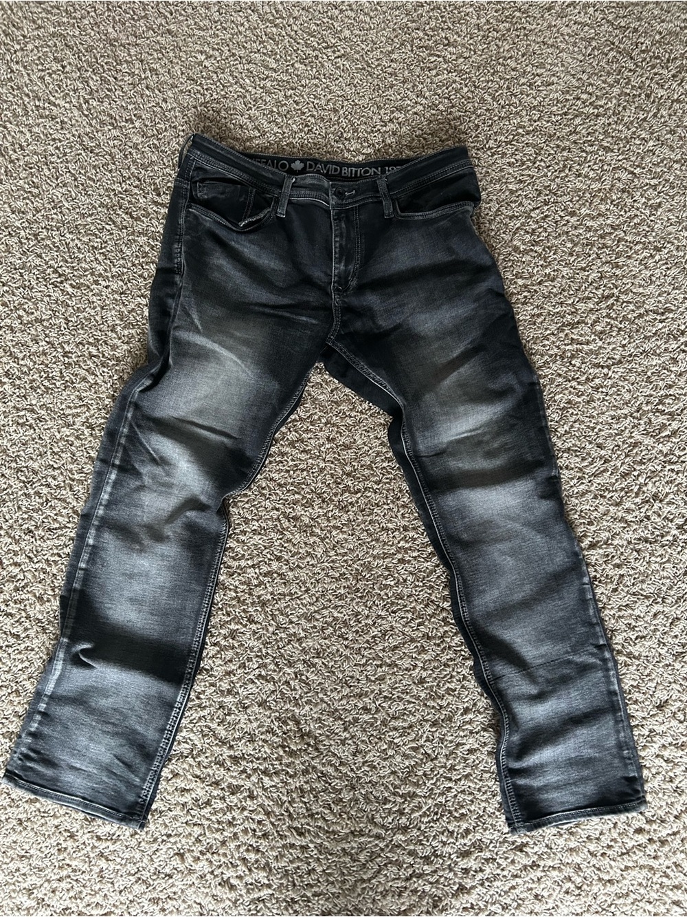 Mens Black Washed Jeans
